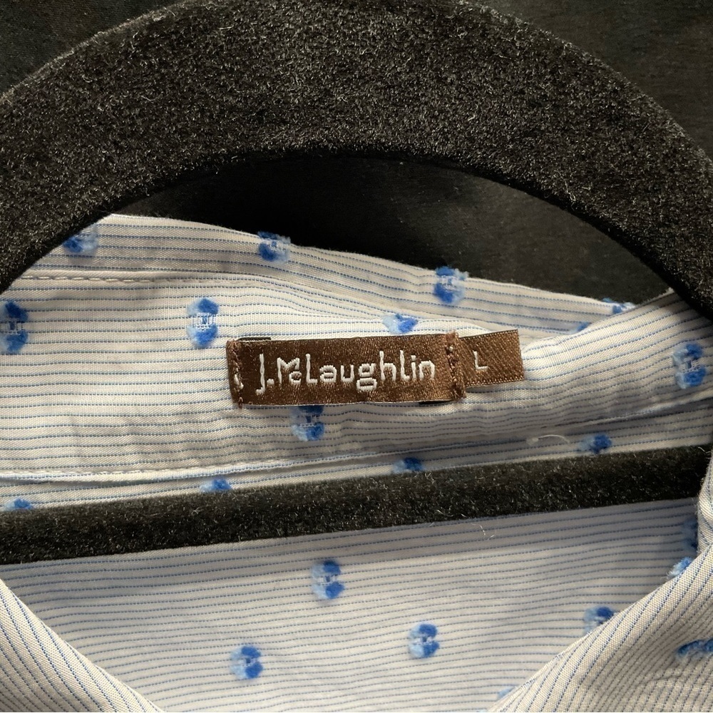C - J. Mclaughlin Blue White Button Down Size L - image 4